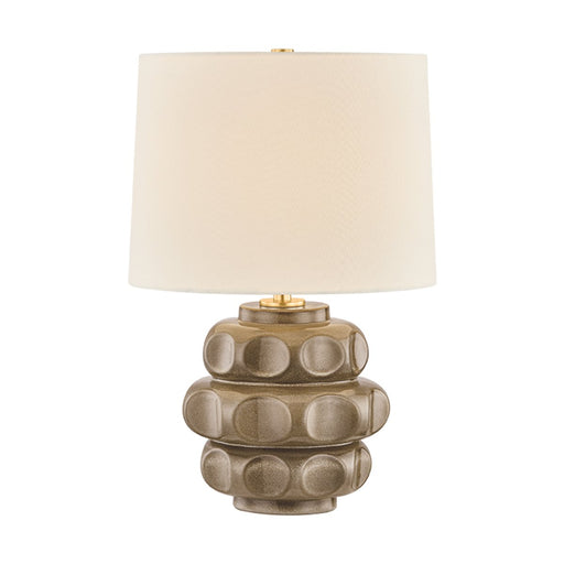 Drew Table Lamp in Aged Brass / Ceramic Mocha Luce