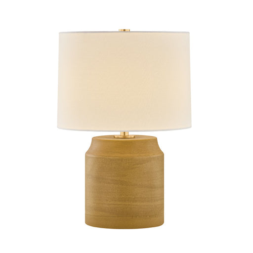 Teneece Table Lamp in Aged Brass / Ceramic Toasted Caramel