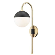 Renee Swing Arm Wall Lamp in Aged Brass / Black