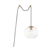 Margot 15-Foot Cord Pendant in Aged Brass