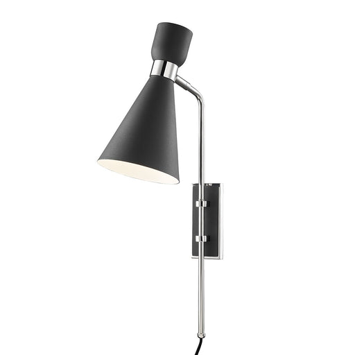 Willa Swing Arm Wall Lamp in Polished Nickel / Black