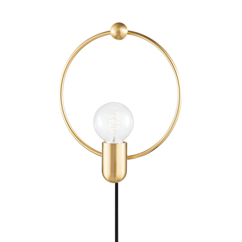 Darcy Plug-In Wall Sconce in Aged Brass