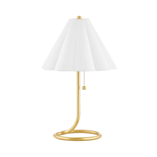 Martha Linen Shade Table Lamp in Aged Brass