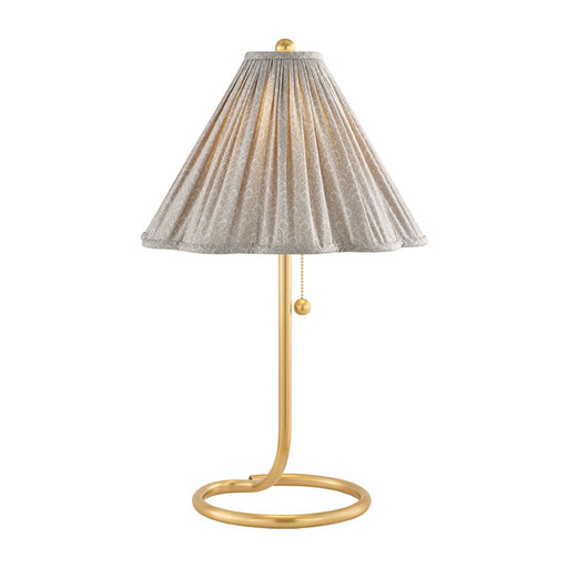 Martha Printed Shade Table Lamp in Aged Brass