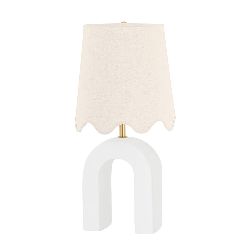 Roshani Table Lamp in Aged Brass / Ceramic Matte White