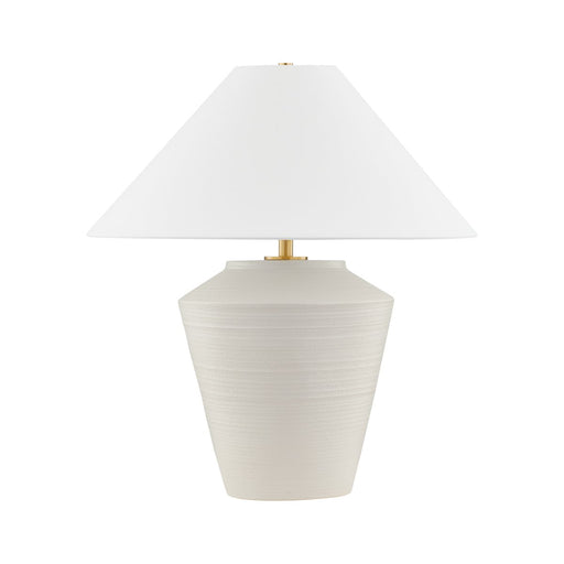 Rachie Table Lamp in Aged Brass / Ceramic Whitewash Terracotta