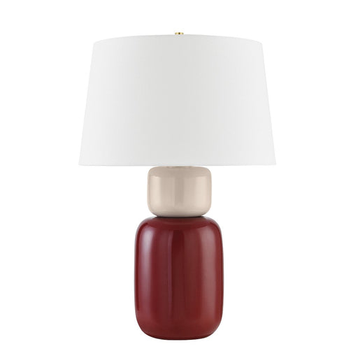 Batya Table Lamp in Aged Brass / Ceramic Bordeaux Blush