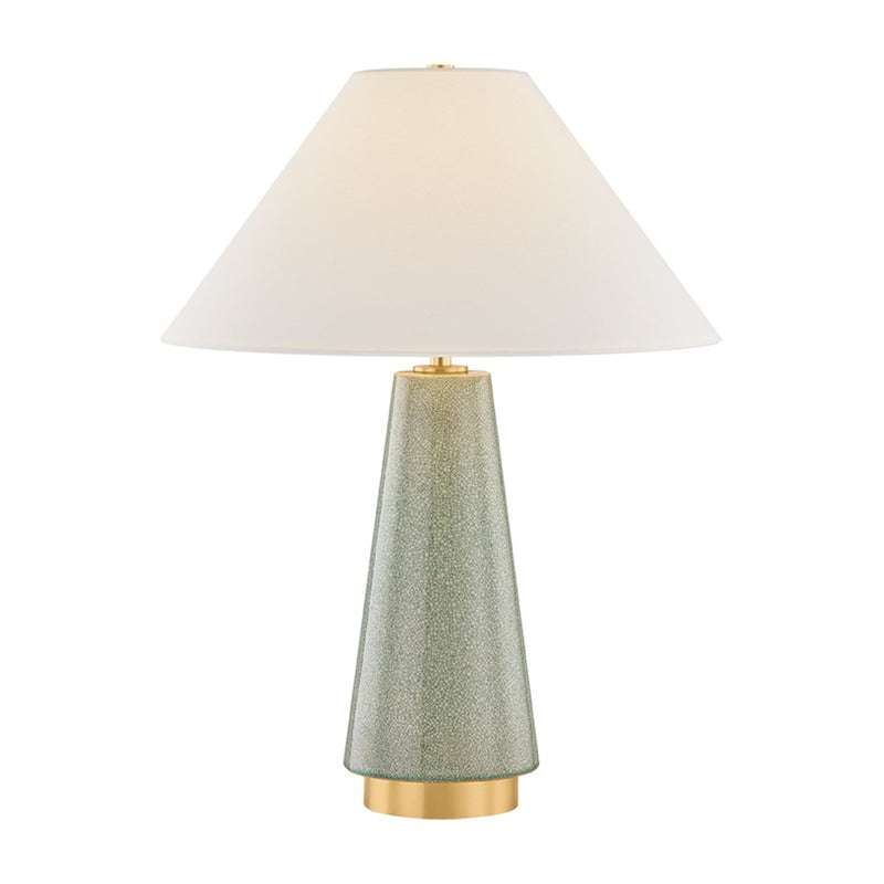 Dalaila Table Lamp in Aged Brass / Ceramic Inked Spruce Crackle