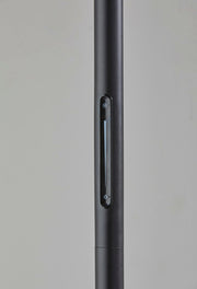 LED Task Floor Lamp with Metal Shade in Black/Walnut