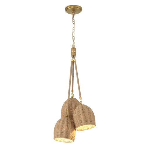 Jace 3 Light 11" LED Pendant in Soft Gold