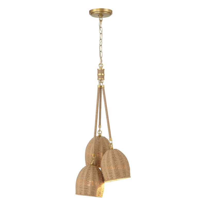 Jace 3 Light 11" LED Pendant in Soft Gold