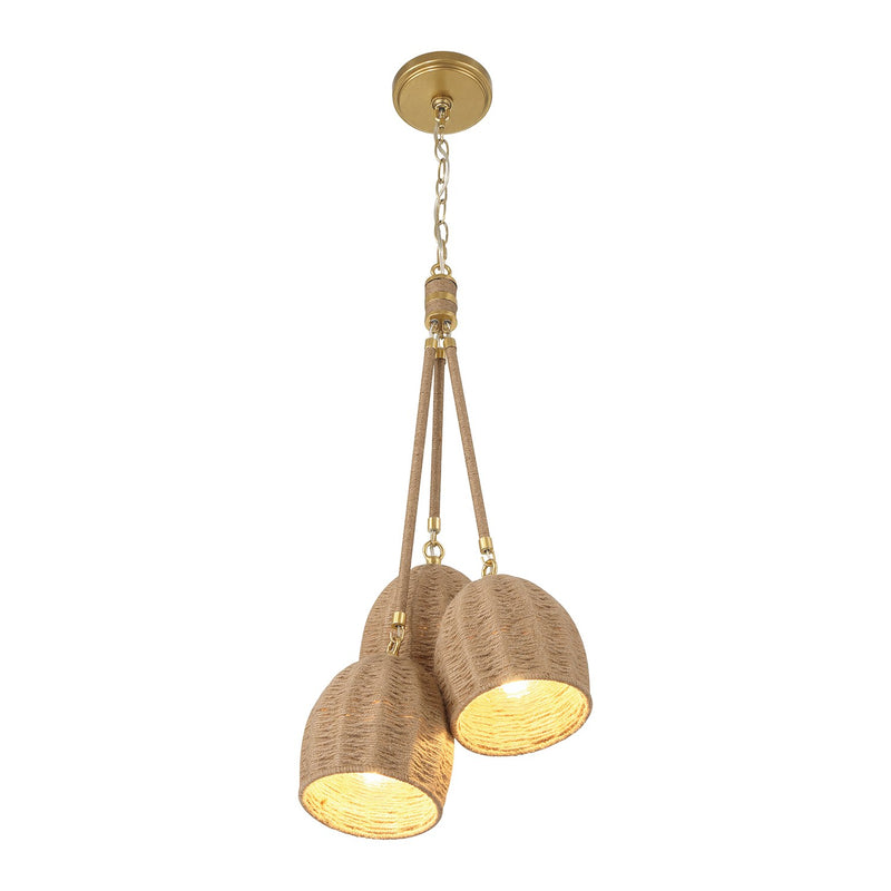 Jace 3 Light 11" LED Pendant in Soft Gold