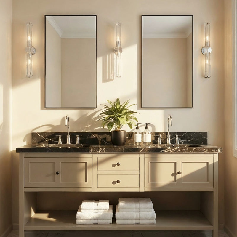 Jarvis 2 Light 29" LED Sconce in Polished Nickel in a room setting