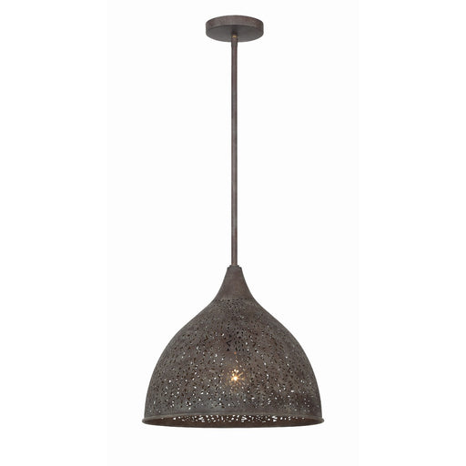 Jasmine 1 Light 14" Pendant in Forged Bronze