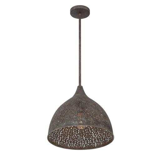 Jasmine 1 Light 14" Pendant in Forged Bronze