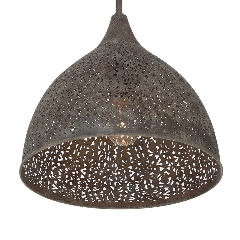 Jasmine 1 Light 14" Pendant in Forged Bronze