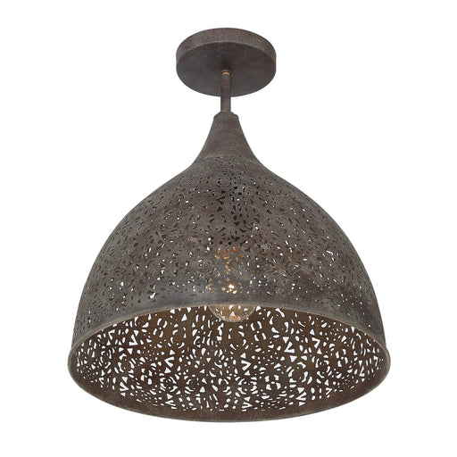 Jasmine 1 Light 14" Semi Flush Mount in Forged Bronze