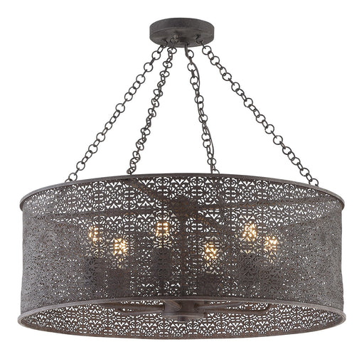 Jasmine 6 Light 25" Chandelier in Forged Bronze