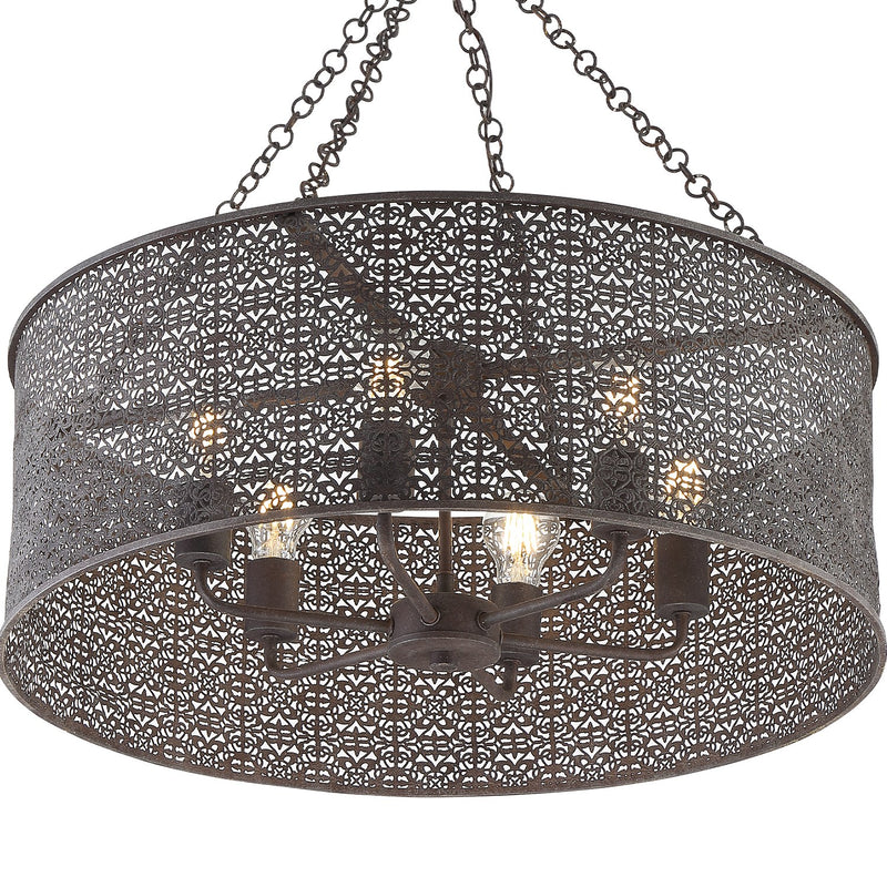 Jasmine 6 Light 25" Chandelier in Forged Bronze