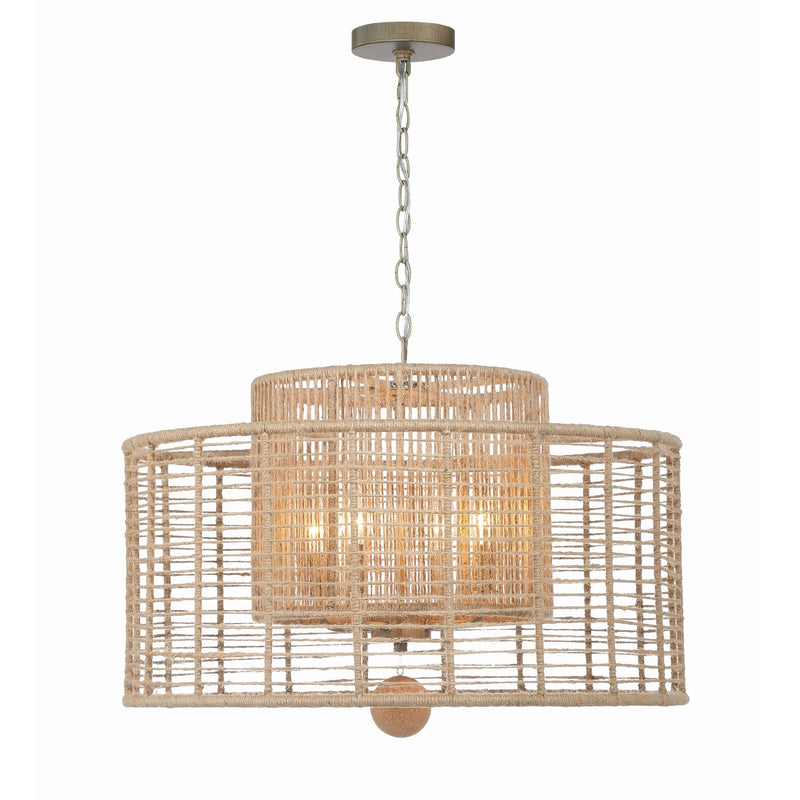 Jayna 4 Light 25" Chandelier in Burnished Silver