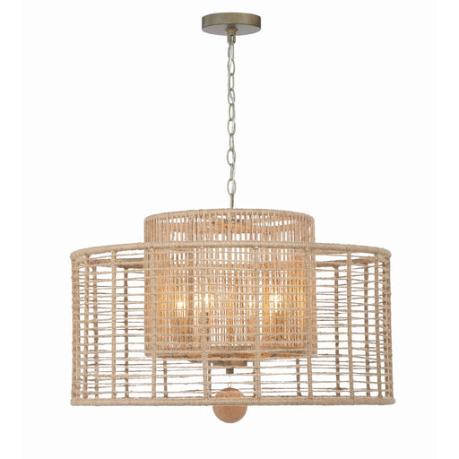 Jayna 4 Light 25" Chandelier in Burnished Silver