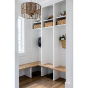 Jayna 4 Light 25" Chandelier in Burnished Silver in a room setting
