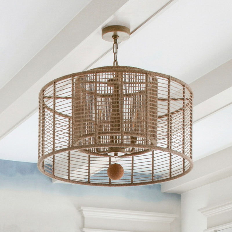 Jayna 4 Light 25" Chandelier in Burnished Silver in a room setting