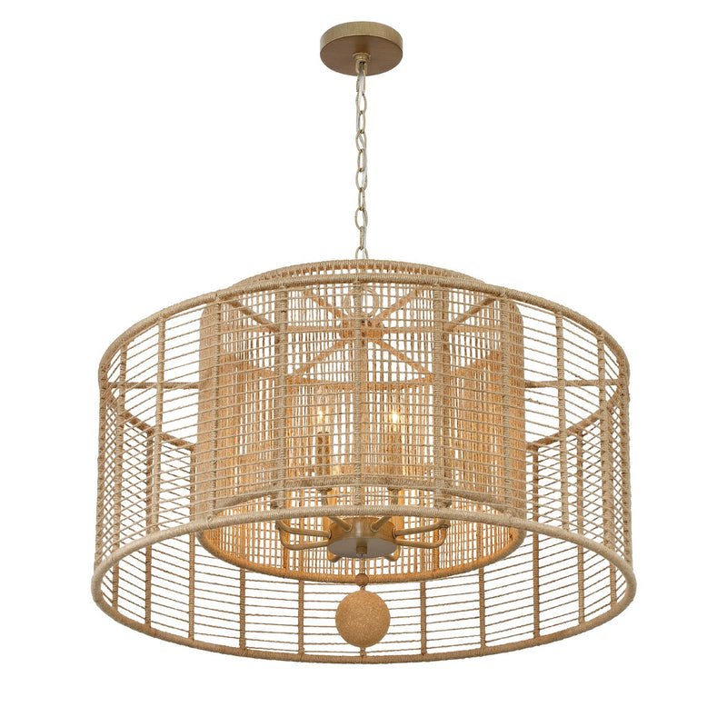 Jayna 8 Light 31.25" Pendant in Burnished Silver