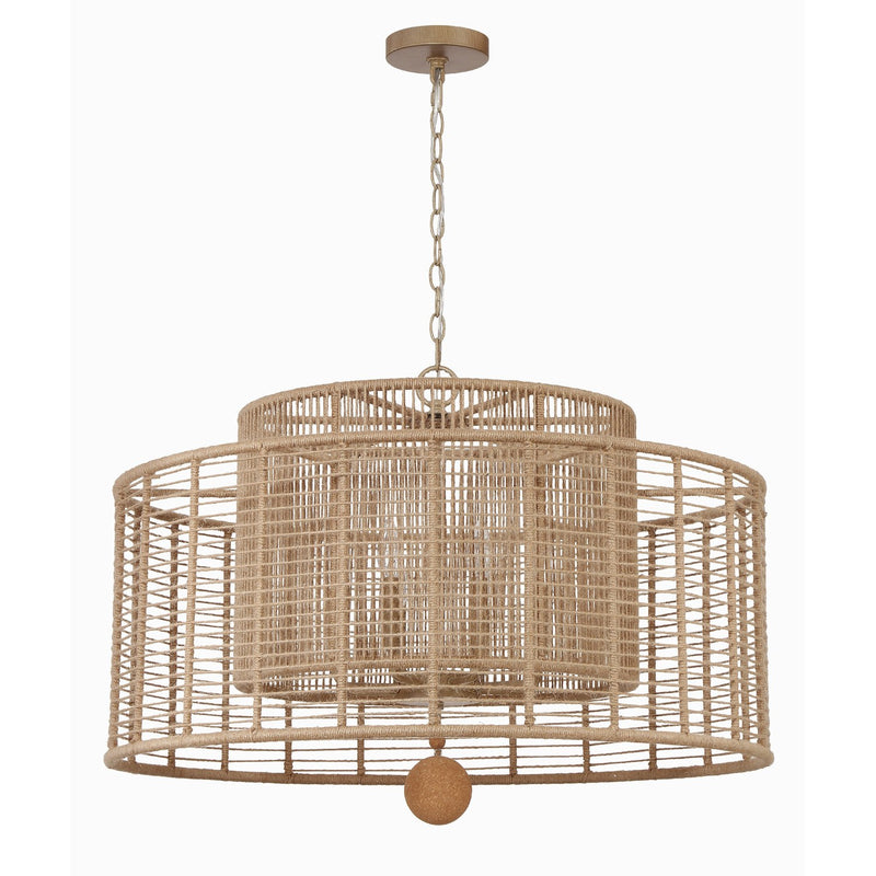 Jayna 8 Light 31.25" Pendant in Burnished Silver
