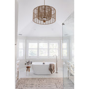 Jayna 8 Light 31.25" Pendant in Burnished Silver in a room setting