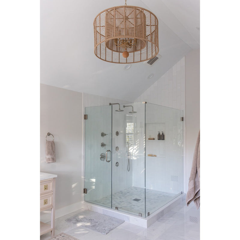 Jayna 8 Light 31.25" Pendant in Burnished Silver in a room setting