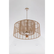 Jayna 8 Light 31.25" Pendant in Burnished Silver in a room setting