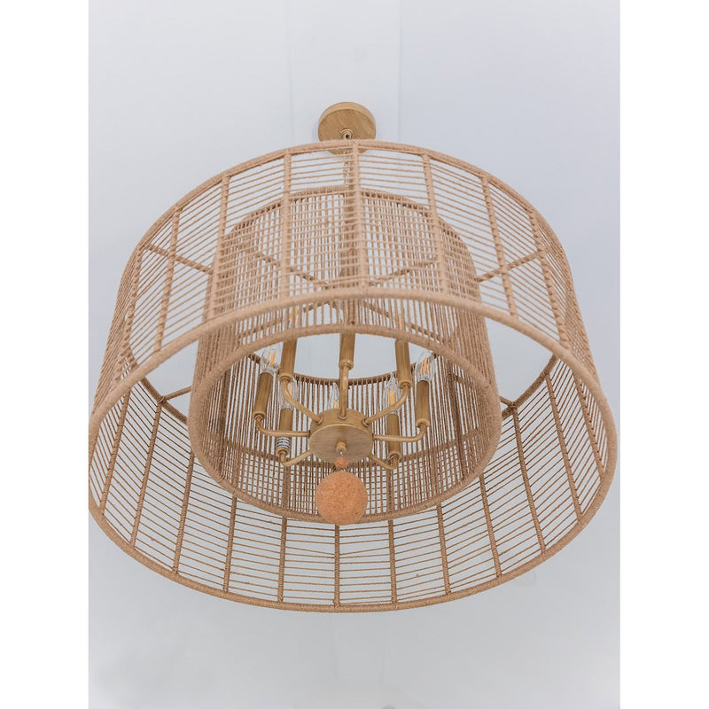 Jayna 8 Light 31.25" Pendant in Burnished Silver in a room setting