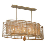 Jayna 5 Light 41.75" Linear Oval Pendant in Burnished Silver