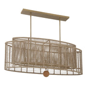 Jayna 5 Light 41.75" Linear Oval Pendant in Burnished Silver