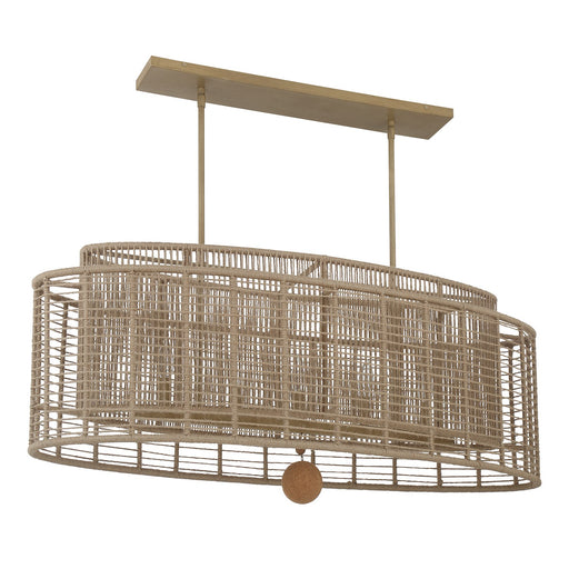Jayna 5 Light 41.75" Linear Oval Pendant in Burnished Silver