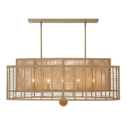 Jayna 5 Light 41.75" Linear Oval Pendant in Burnished Silver