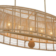 Jayna 5 Light 41.75" Linear Oval Pendant in Burnished Silver