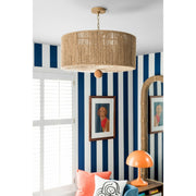 Jessa 5 Light 24" Pendant in Burnished Silver in a room setting