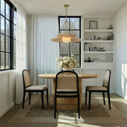 Janipher 1 Light 29.5" Pendant in Soft Gold in a room setting