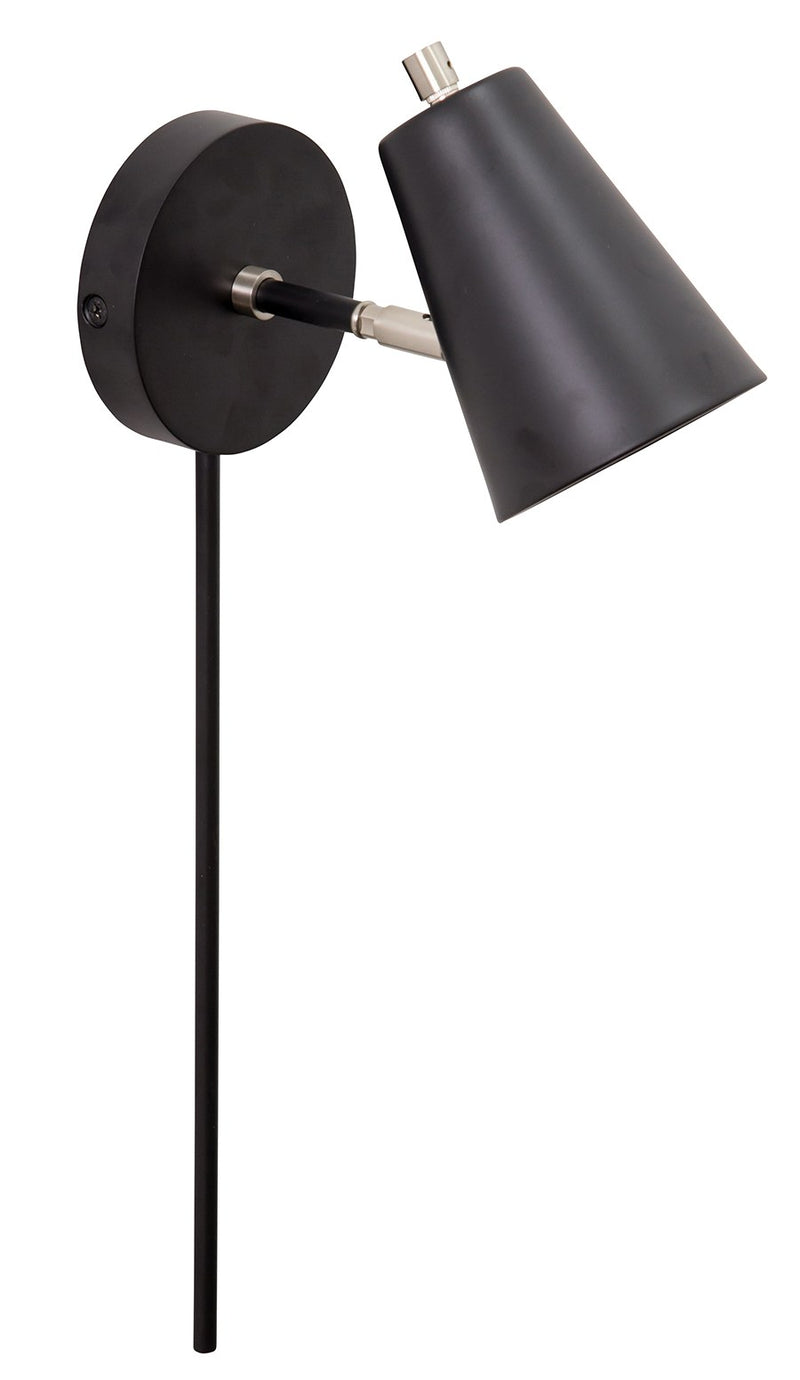Kirby LED Swing Arm Wall Lamp in Black