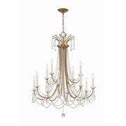 Karrington 12 Light 30" Chandelier in Aged Brass