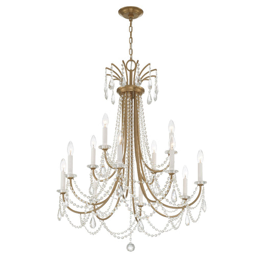 Karrington 12 Light 30" Chandelier in Aged Brass