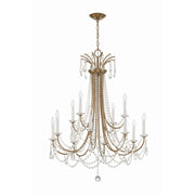 Karrington 12 Light 30" Chandelier in Aged Brass