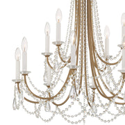 Karrington 12 Light 30" Chandelier in Aged Brass