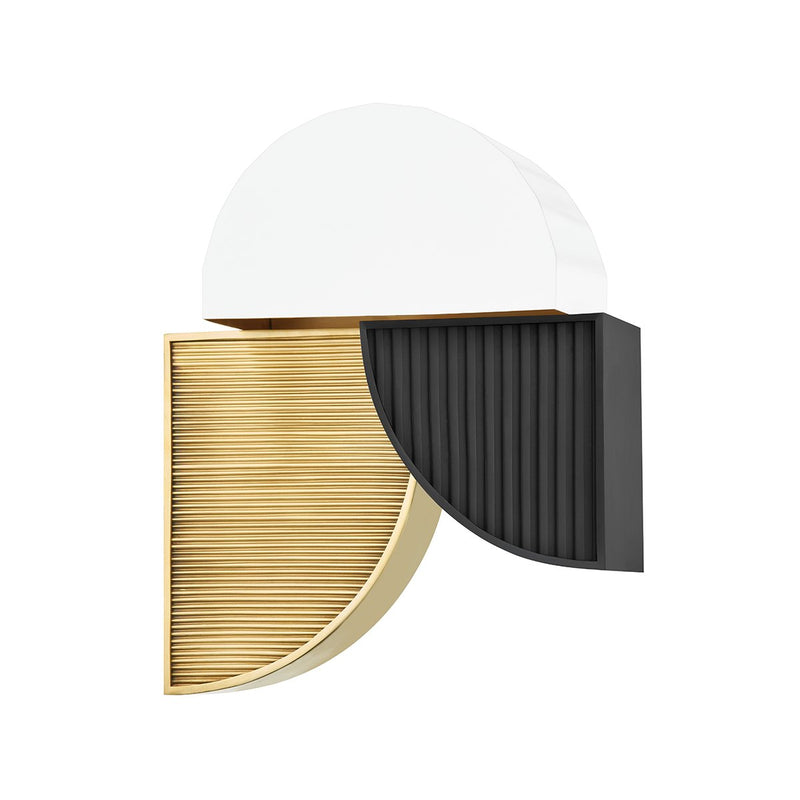 Construct 2-Light Wall Sconce in Aged Brass