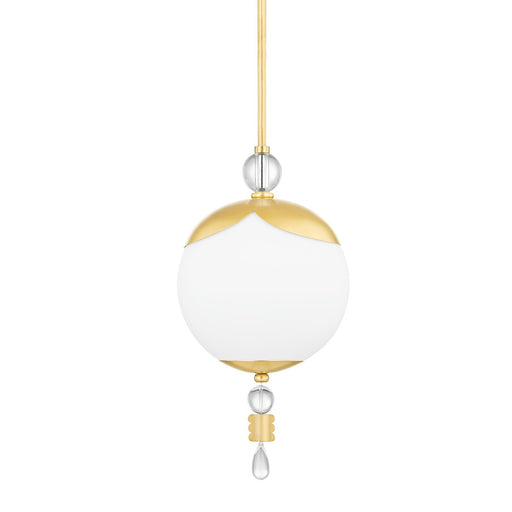 Perla Small Pendant in Aged Brass