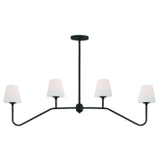 Keenan 4 Light 48" Linear Chandelier in Black Forged