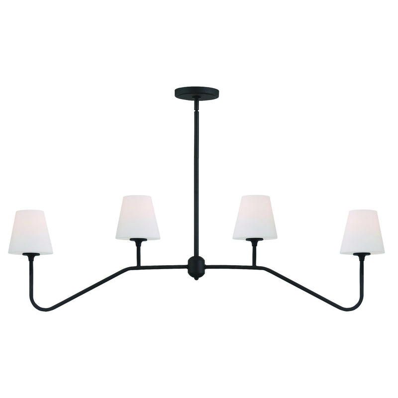 Keenan 4 Light 48" Linear Chandelier in Black Forged