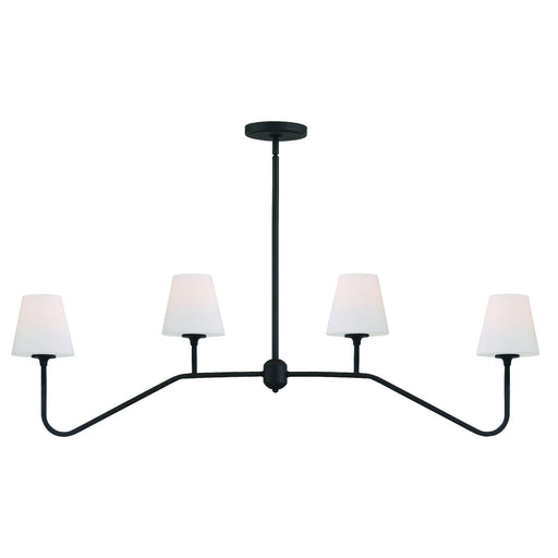 Keenan 4 Light 48" Linear Chandelier in Black Forged